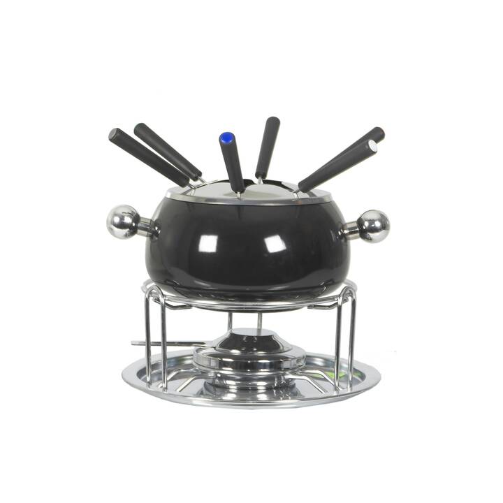 NOUVEL Fondue-Set Noir (Bourguignonne, Chinoise, 22 cm)