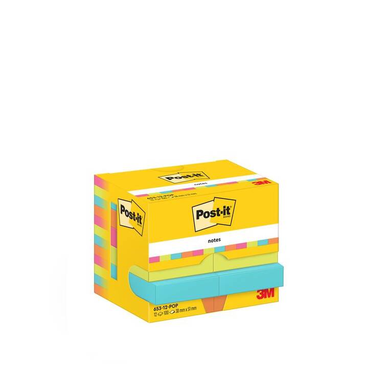 POST-IT Notes autocollantes Poptimistic (12 x 100 feuille, Multicolore)