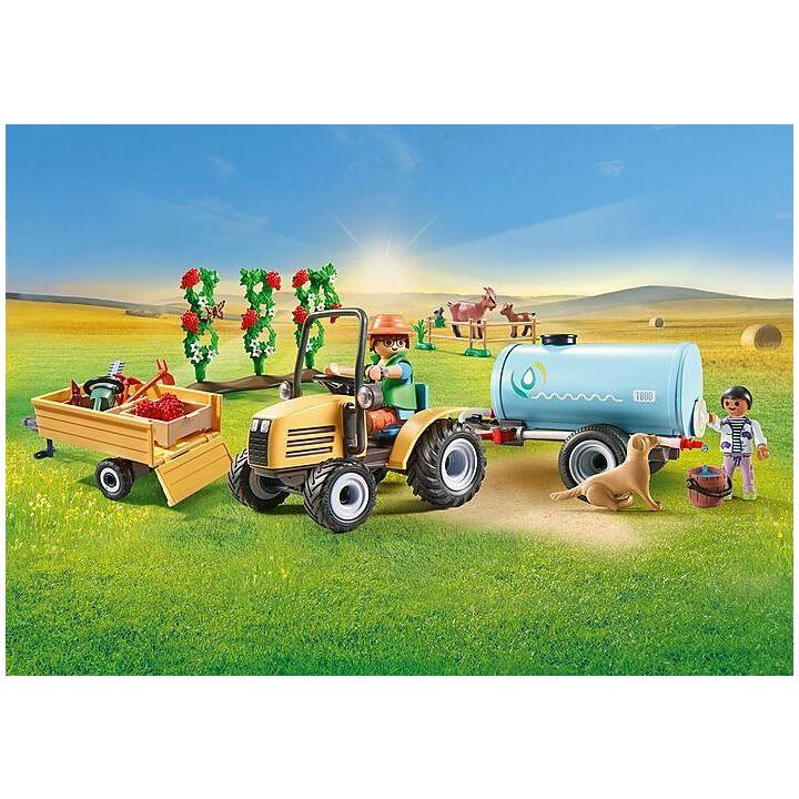 PLAYMOBIL Tracteur Country avec remorque et réservoir d'eau (71442)