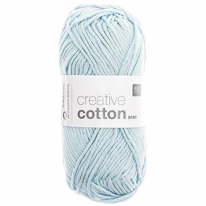 RICO DESIGN Wolle Creative Cotton Aran (50 g, Hellblau, Blau)