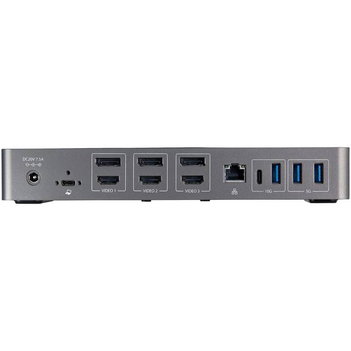STARTECH.COM Stazione d'aggancio (3 x HDMI, 3 x DisplayPort, 3 x USB 3.1 Typ-A, 2 x USB 3.1 di tipo C, USB 3.0 di tipo A, RJ-45 (LAN), USB 3.0 di tipo C)