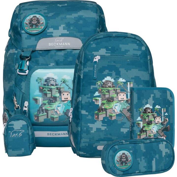 BECKMANN Schulranzen Set Classic Jungle Game (22 l, Blau)