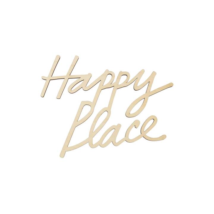 RICO DESIGN Buchstabe Happy Place (Beige, Holz)