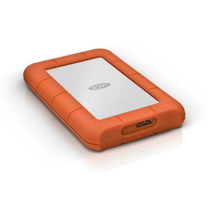 LACIE Rugged Mini (USB Typ-C, 5000 GB, Silber, Orange)