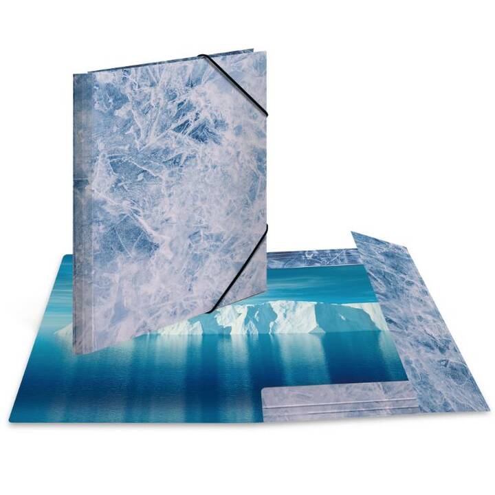HERMA Gummizugmappe Ice (Blau, A4, 1 Stück)