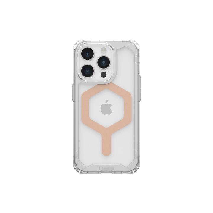 URBAN ARMOR GEAR Backcover Plyo (iPhone 15 Pro, Transparent, Doré, Roségold)