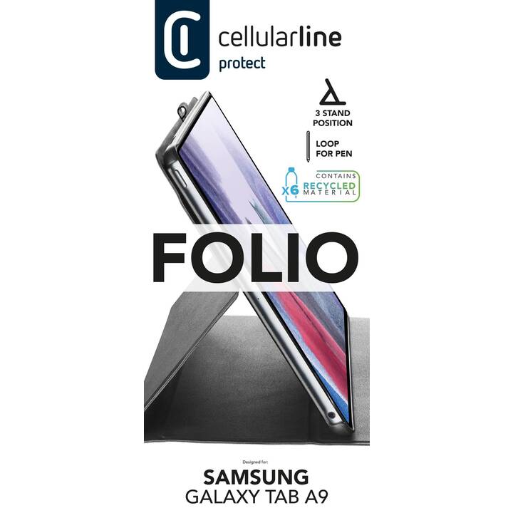 CELLULAR LINE Folio Housses de protection (Galaxy Tab A9, Noir)