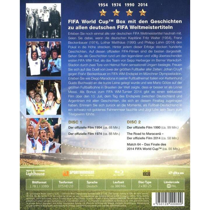 FIFA World Cup - Die offiziellen Filme der Turniere 1954 / 1974 / 1990 / 2014 (Limited Edition, DE)