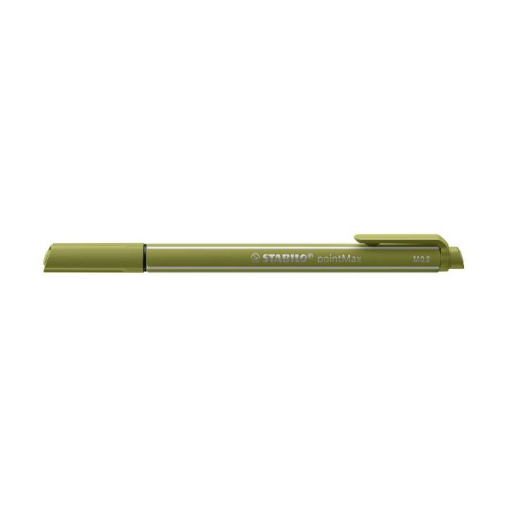 STABILO PointMax Penna a fibra (Verde fango, 1 pezzo)