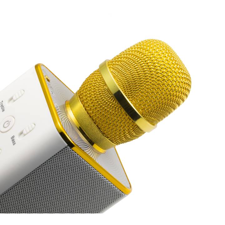 TECHNAXX BT-X31 Microphone à main (Blanc, Doré)
