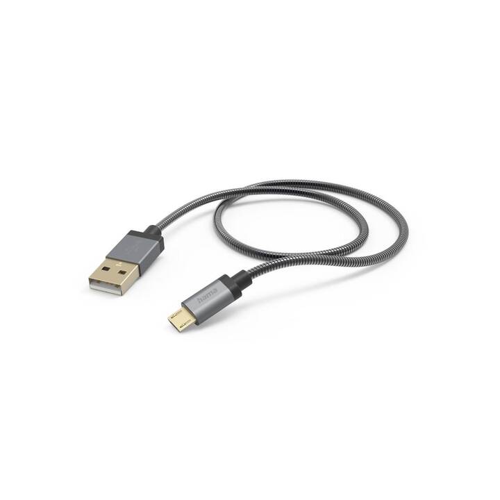 HAMA Metall Kabel (USB 2.0 Typ-A, Micro USB Typ B, 1.5 m)