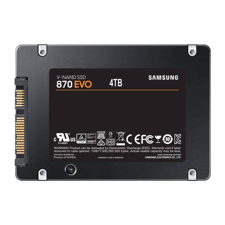 【新品未開封】Samsung 870 EVO SSD 4TB 4個 SAMSUNG SSD 870 EVO (SATA-III, 4000 GB, Schwarz) - Interdiscount
