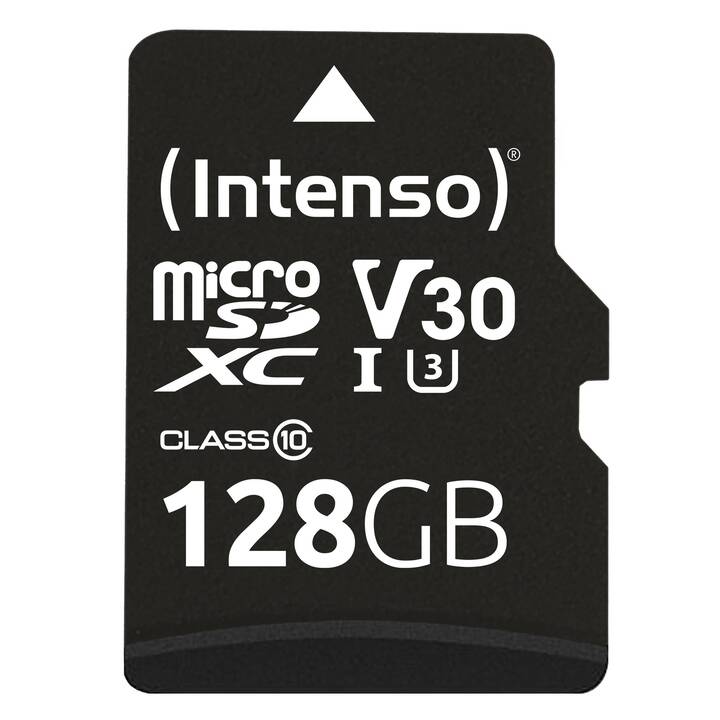 INTENSO MicroSDXC Pro (Video Class 30, Class 10, 128 Go, 100 Mo/s)