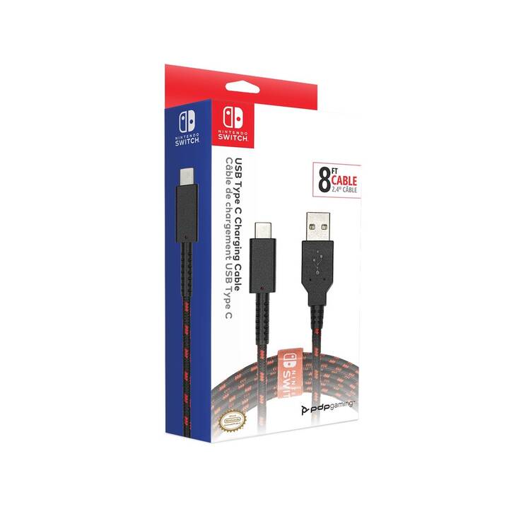 PDP Charging Kabel (Nintendo Switch, Schwarz, Rot)