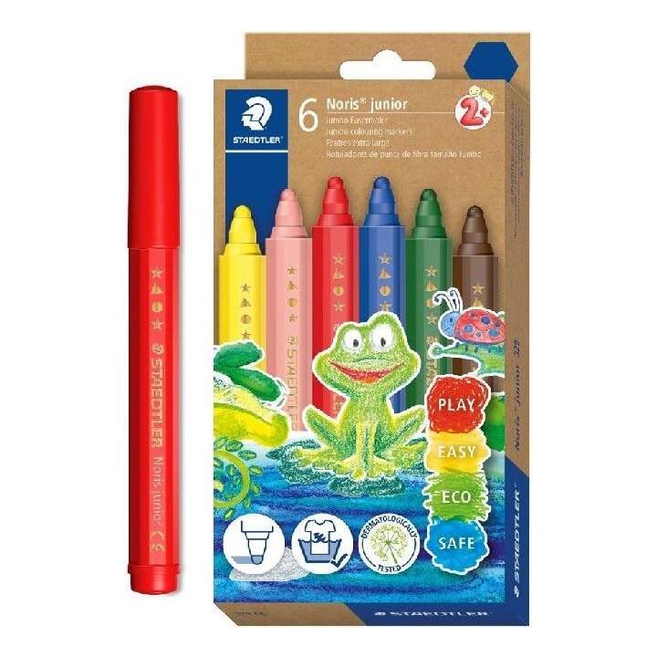 STAEDTLER Crayon feutre (Jaune, Brun, Beige, Bleu azur, Rouge, Vert, 6 pièce)