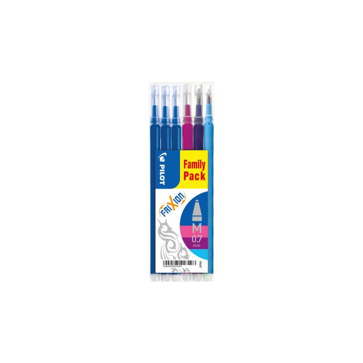 PILOT PEN Mine per penna a sfera FriXion (Viola, Blu, Marrone chiaro, Rosa, 6 pezzo)