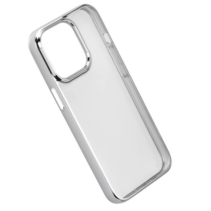 HAMA Backcover Clear&Chrome (iPhone 13 Pro, Silber, Transparent)
