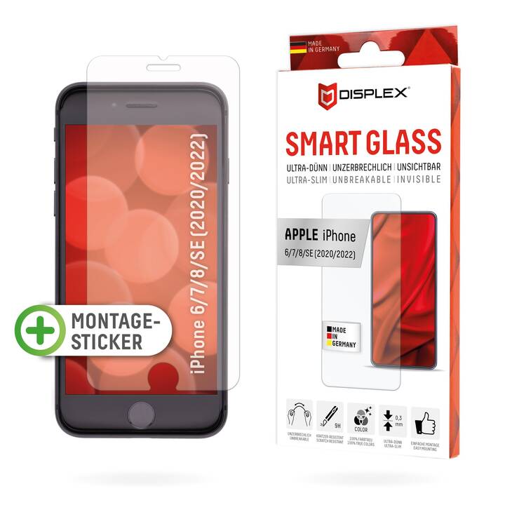 DISPLEX Displayschutzglas (iPhone 7, iPhone 6, iPhone SE 2022, iPhone SE 2020, iPhone 8, 1 Stück)