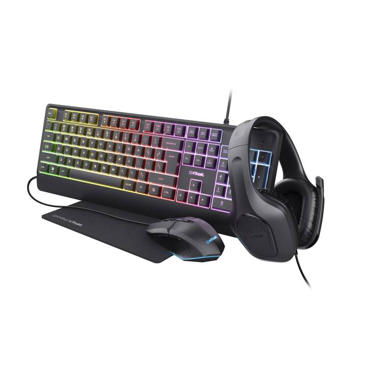 TRUST GXT 792 Quadrox 4-in-1 Gaming-Bundle (USB, Schweiz, Kabel