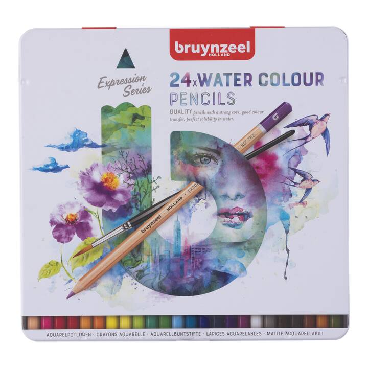 BRUYNZEEL Aquarellfarbstift Expression (Mehrfarbig, 24 Stück)