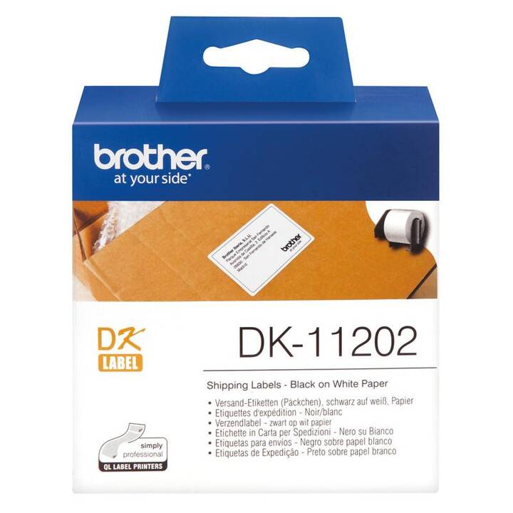 BROTHER DK-11202 Nastro delle scritture (Nero / Bianco, 62 mm)