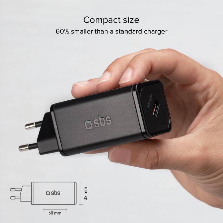 SBS Power Delivery GaN 65W Hub chargeur (USB C)