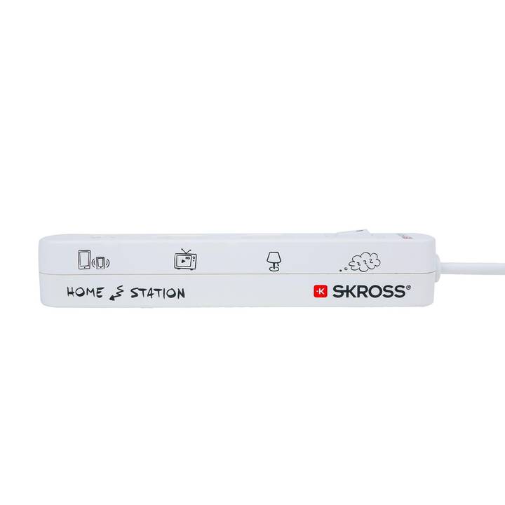 SKROSS Presa multiple Home Station (CH, USB , USB di , Tipo J, USB Typ A, USB di tipo C / CH, Tipo J, 1.5 m, Bianco)