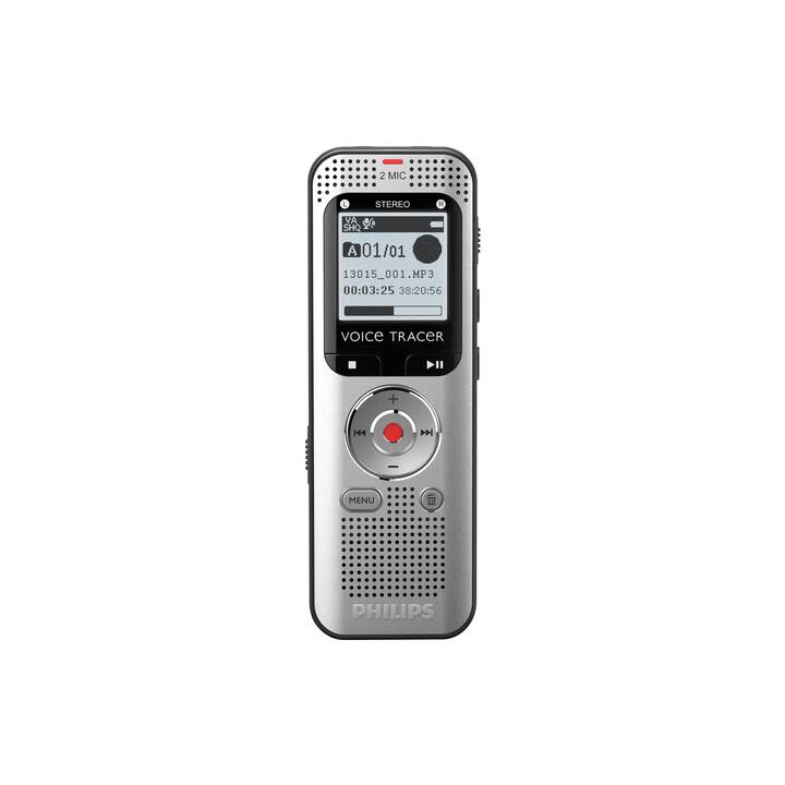 PHILIPS Lecteur MP3 VoiceTracer DVT2015 (8 GB, Gris, Noir)