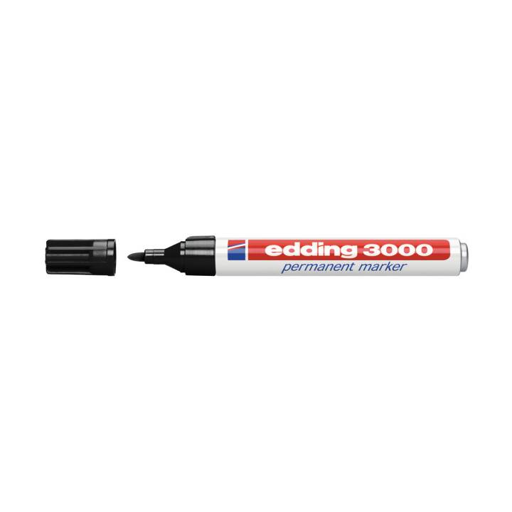 EDDING Marqueur permanent 3000-1 (Noir, 1 pièce)