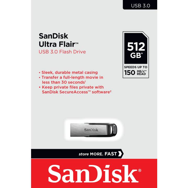 SANDISK Ultra Flair (512 GB, USB 3.0 Typ-A)