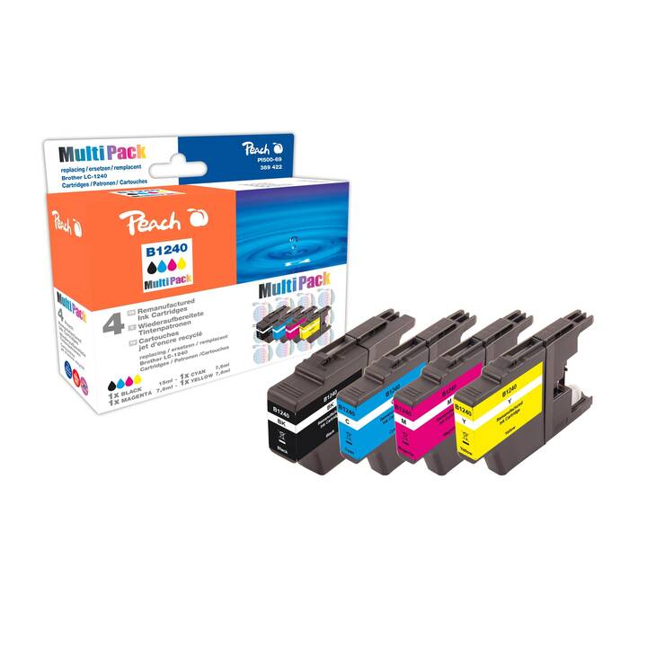 PEACH LC-1240 (Jaune, Noir, Magenta, Cyan, Multipack)