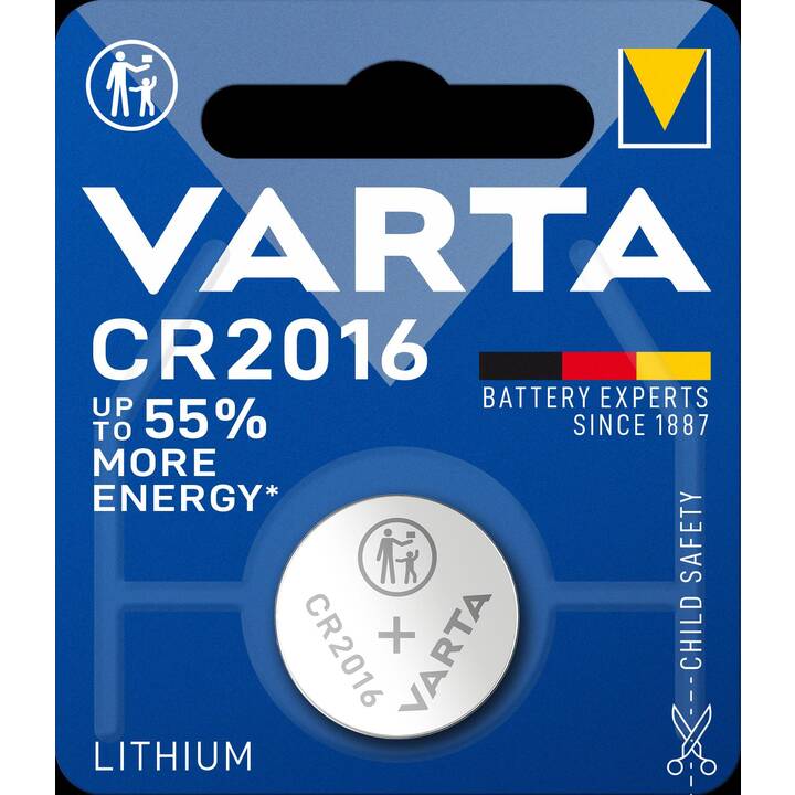 VARTA Batterie (CR2016, Universel, 1 pièce)