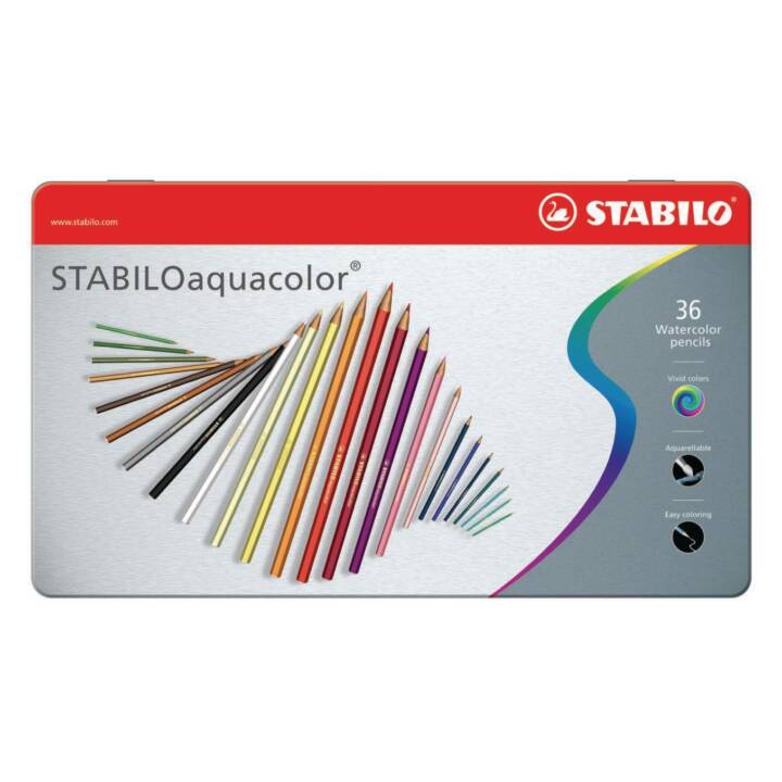 STABILO Crayons de couleur aquarellables (Multicolore, 36 pièce)