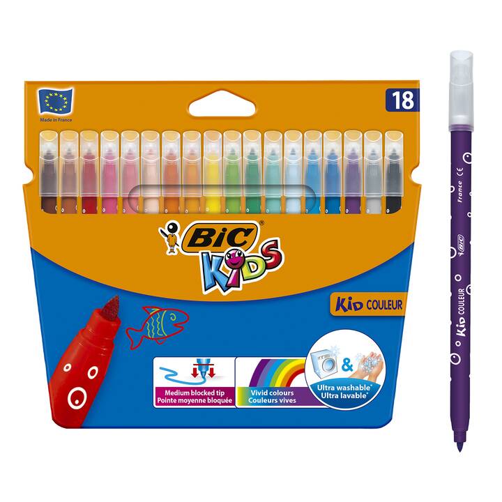 BIC Crayon feutre (Multicolore, 18 pièce)