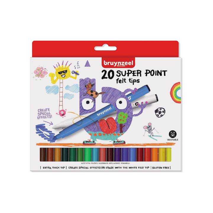 BRUYNZEEL Super Point Crayon feutre (Multicolore, 20 pièce)