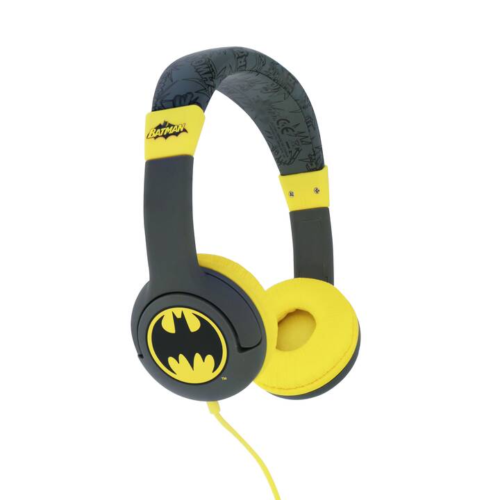 OTL TECHNOLOGIES Batman Caped Crusader Kinderkopfhörer (Over-Ear, Grau, Gelb)