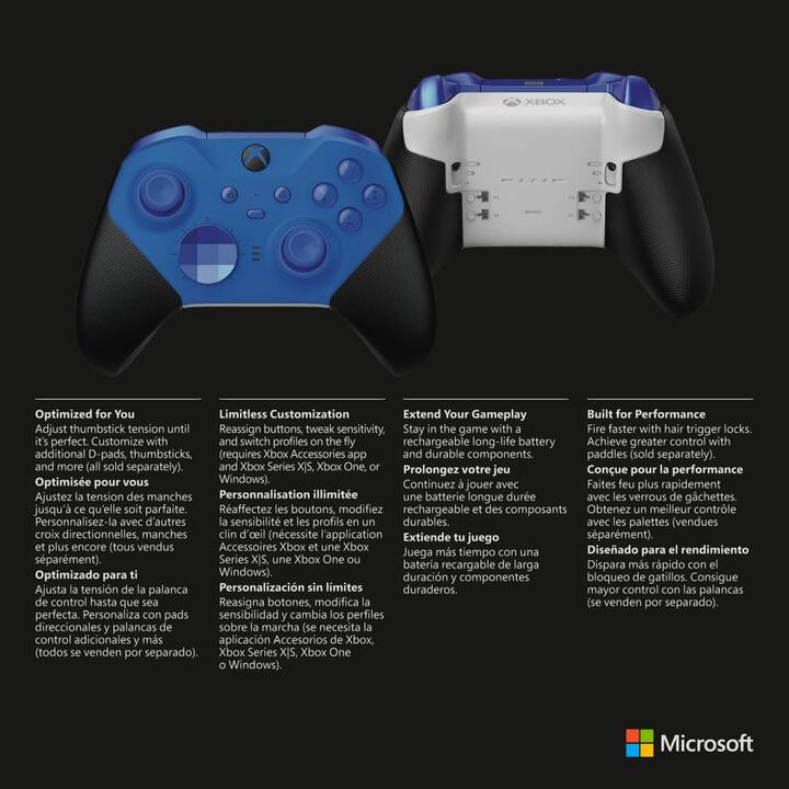 MICROSOFT Xbox Elite Wireless Controller Series 2 - Core Edition Manette (Bleu)