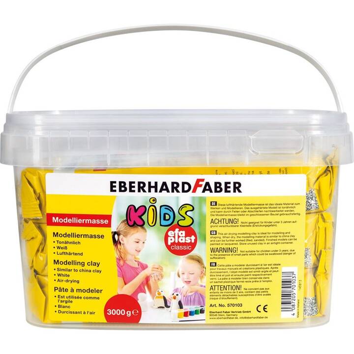 EBERHARDFABER Pâte à modeler EFA Plast Kids (3000 g, Blanc)
