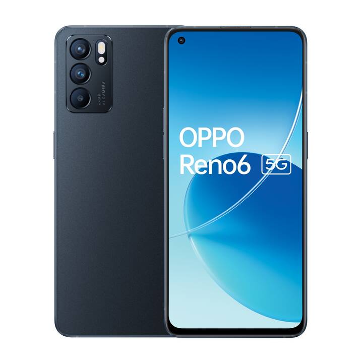 OPPO Reno 6 (5G, 128 GB, 6.43", 64 MP, Schwarz)