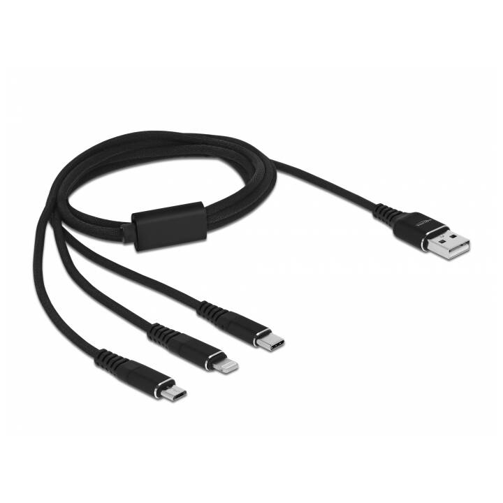 DELOCK USB-Kabel (USB 2.0 Typ-A, Micro USB Typ B, USB Typ-C, Lightning, 1 m)