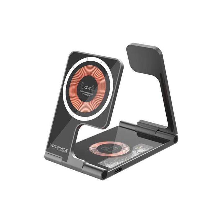 PROMATE AuraFold-Trio Wireless Charger (15 W)