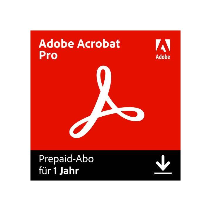 ADOBE Acrobat Pro 1Y ESD (Licenza annuale, 12 Mesi, Multilingue)