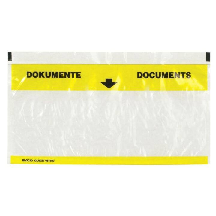 ELCO Pochette courier (C5, Transparent, Jaune, 250 pièce)