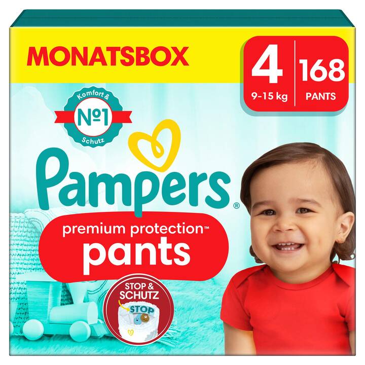 PAMPERS Premium Protection Pants 4 (Monatsbox, 168 Stück)