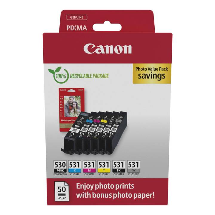 CANON Photo Value Pack (Giallo, Grigio, Nero, Magenta, Cyan, Multipack)