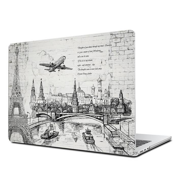 EG Hardcase (MacBook Air 13" M3 2024, Stadt, Flugzeuge, Grau)