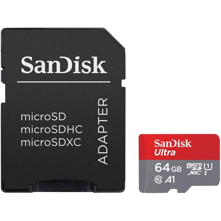 SANDISK MicroSDXC Ultra (Class 10, A1, 64 GB, 120 MB/s)