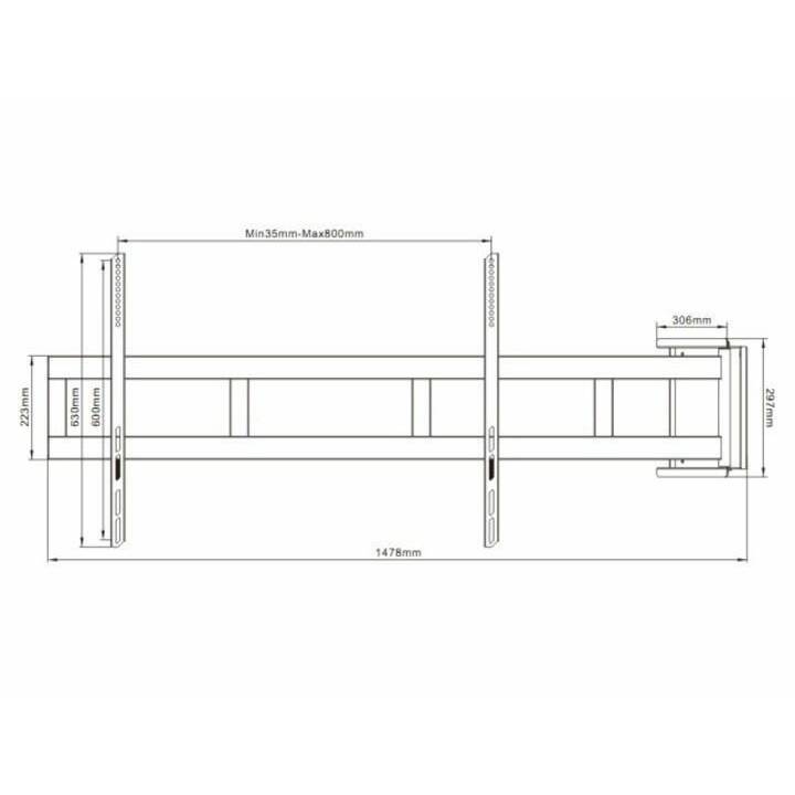 MULTIBRACKETS Support mural pour TV Swing Arm 2654 (70" – 84")