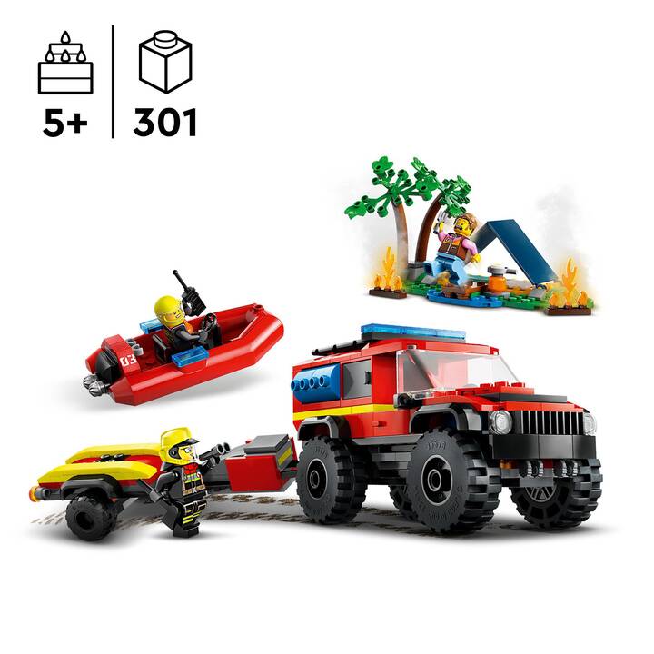 LEGO City Fuoristrada antincendio e gommone di salvataggio (60412)