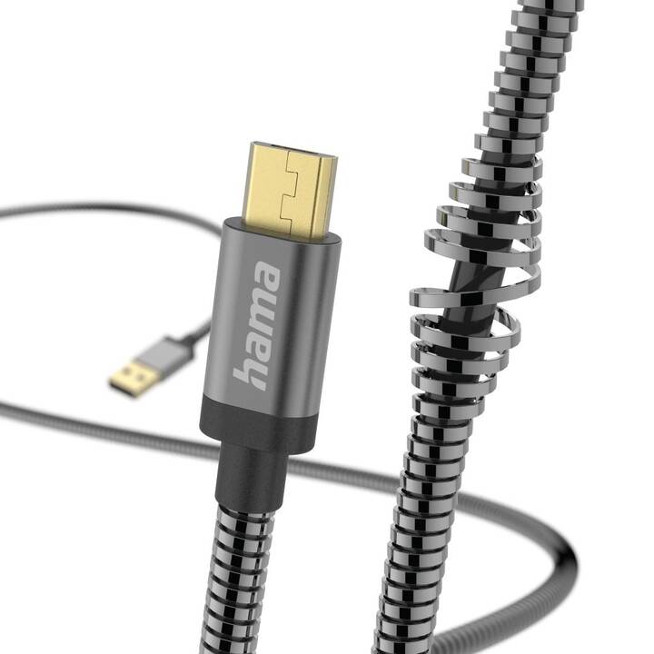 HAMA Metall Cavo (USB 2.0 di tipo A, Micro USB Typ B, 1.5 m)